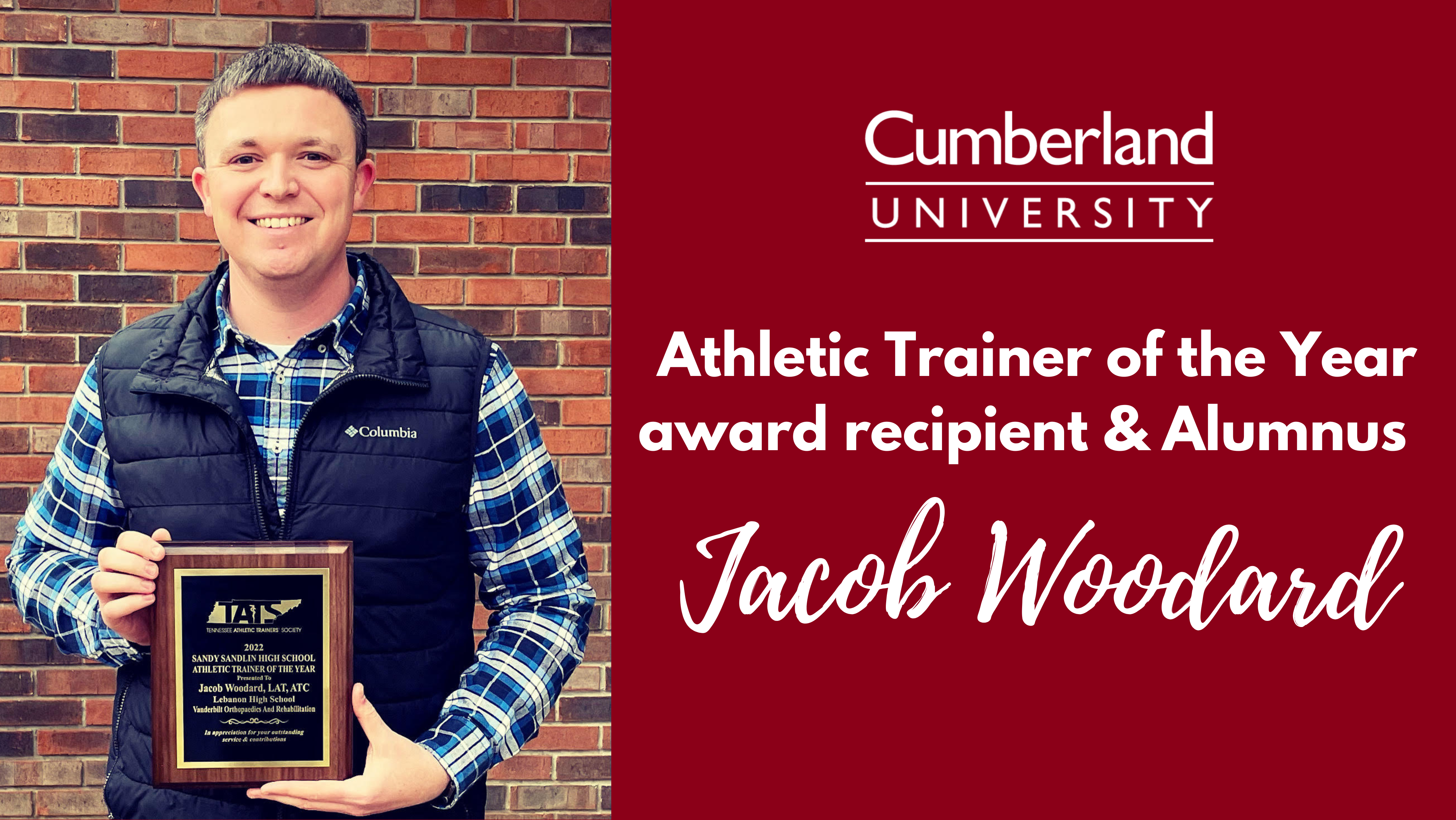 Athletic Trainer of the Year Jacob Woodard